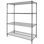 Tablettes de rangement robustes en fil métallique avec roulettes, réglables sur 4 niveaux, capacité de 2400 lb, idéales pour les garages et les utilisations industrielles
