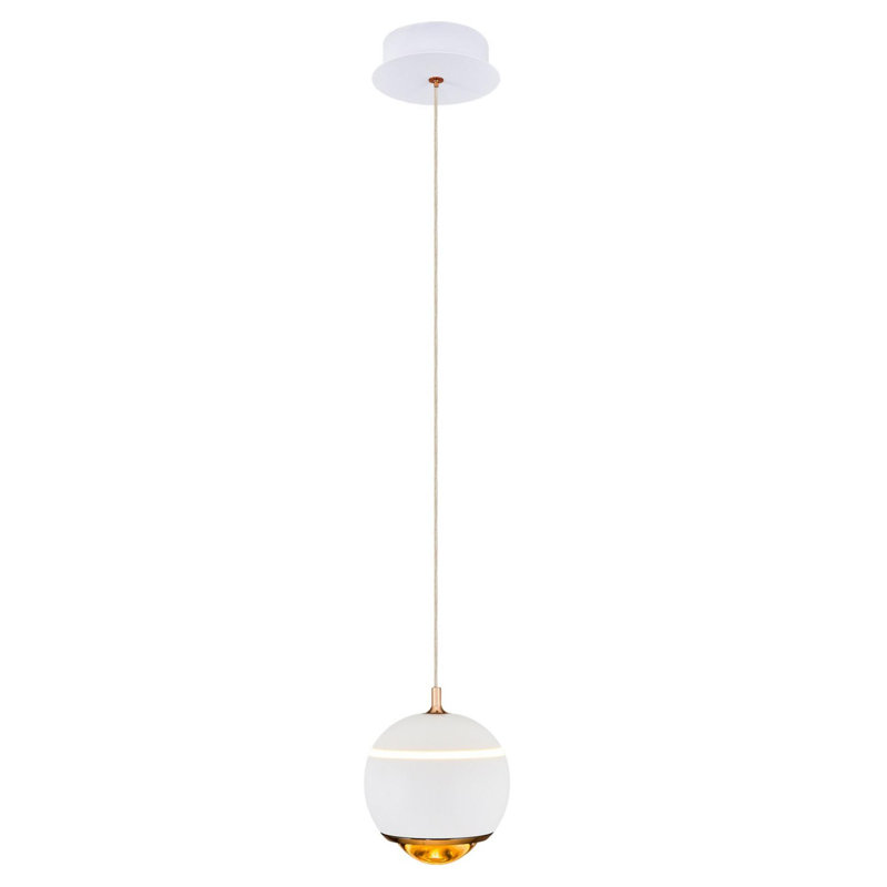 Cassen Elegant Metal Chandelier with Opal Glass Cap, 3.5 in Diameter x 47.2 in Height | 12W LED, 3000K, 1200 Lm | Assembled, IP20 Rated, White | Perfect for Dining Room, Living Room, or Entryway Lighting