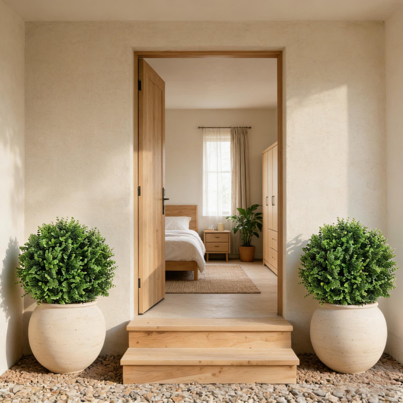 Ensemble de 2 arbres sphériques en forme d'eucalyptus artificiel avec piquets de terre pour jardin extérieur intérieur, Vert