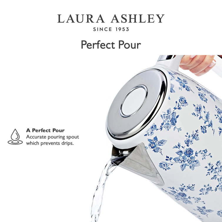 Laura Ashley 1.7 Liter Stainless Steel Electric Tea Kettle