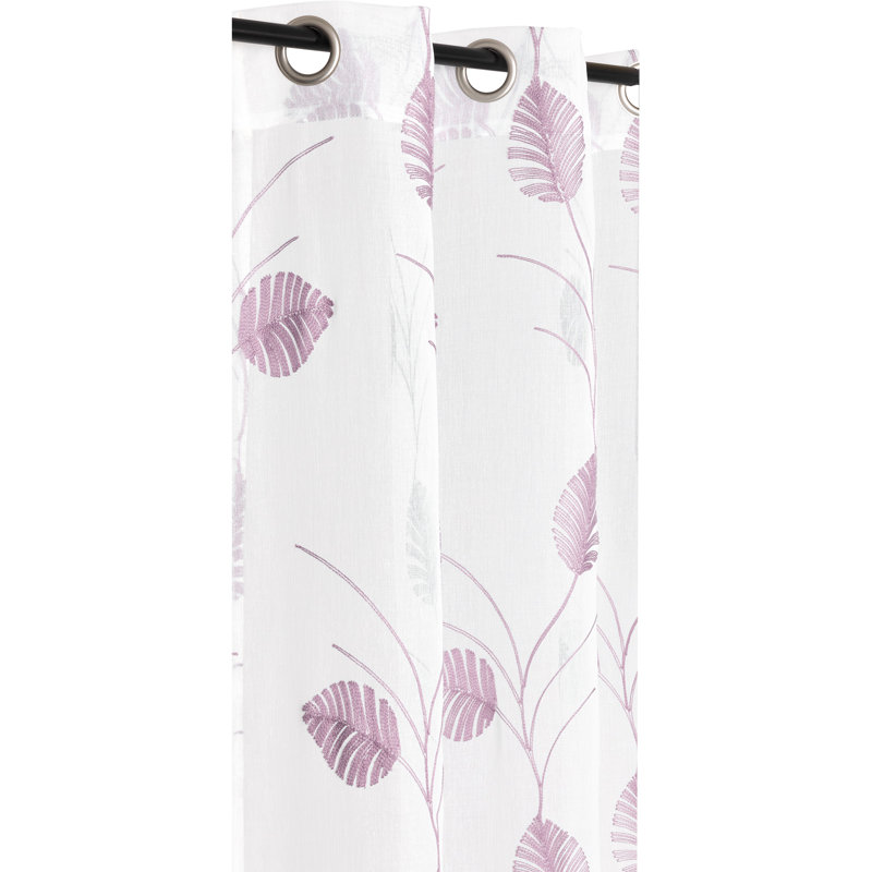 Semi Sheer Curtain Single Panel, Woodrose