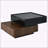 Multi-functional Square 360°Rotating Coffee Table with 2 Drawers, High Gloss 2-Tier Centre Table for Living Room