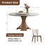 Ensemble de table de salle à manger 59 pouces en pierre frittée moderne, avec une table tournante ronde de 35 pouces, pouvant accueillir 6 à 8 personnes, et une base en bois unique de couleur noyer (table + 8 chaises)-1451736011