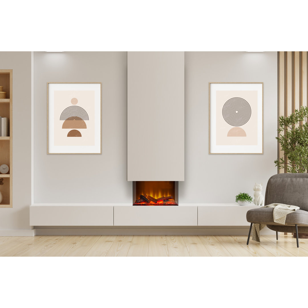 Adella Belfry Heating Black Electric Fireplace with 6824 BTU