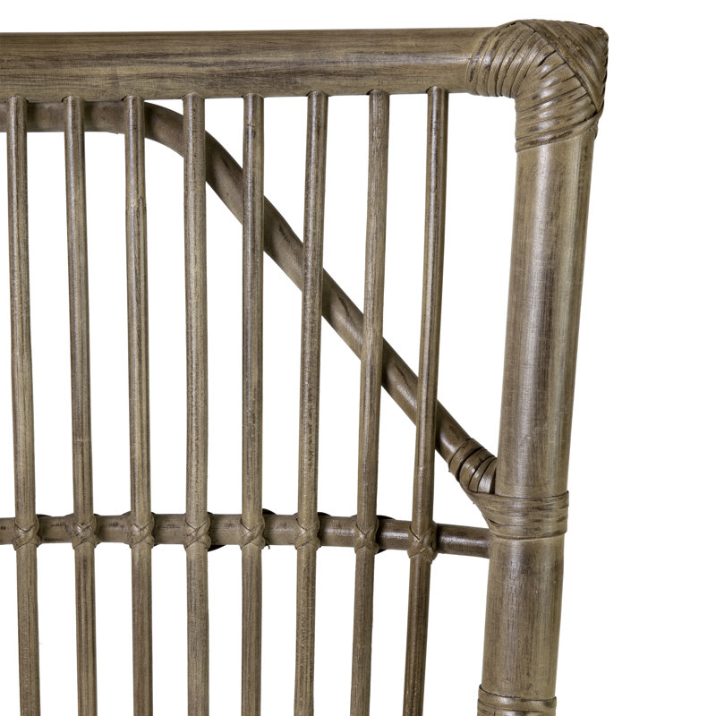 Chaise d'appoint en osier / rotin à dossier Barkley, Gris