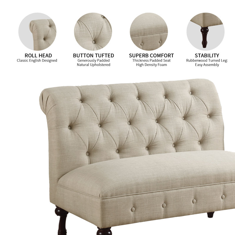 Murdis 45'' Reception Loveseat, Beige
