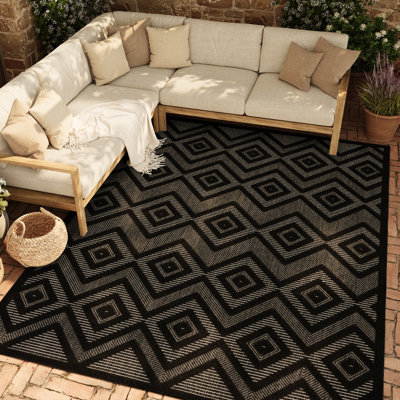 Tapis intérieur / extérieur gris anthracite / noir Foundry Select
