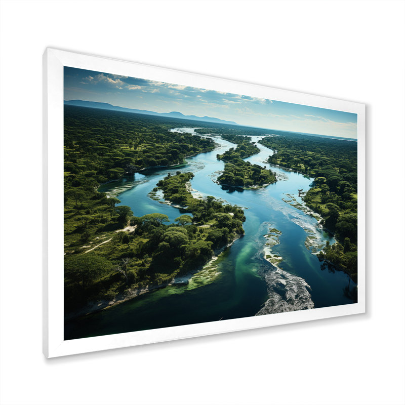 Delta de l'Okavango, Botswana I sur toile, H 30 po x l 40 po x P 1,5 po, Cadre photo blanc