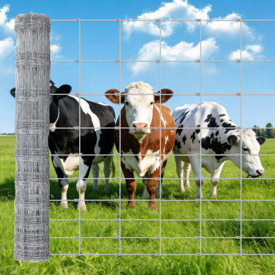 5 ft x 328 ft Heavy Duty Galvanized Wire Fencing, 14 Gauge Weld-Free Livestock Fence for Cattle, Goat, Hog, Sheep, Deer, Farm & Yard Protection