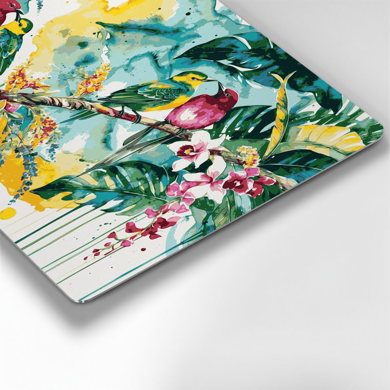 Paire d'oiseaux hawaïens, art mural en métal beige, H 11 po x l 14 po