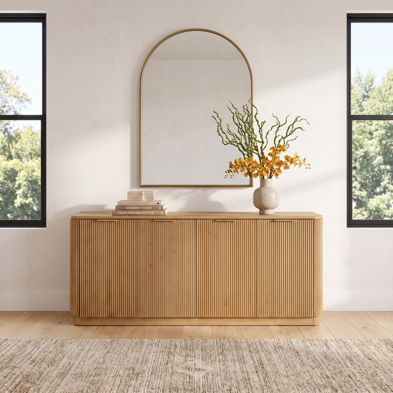 Nova 73.5" Sideboard, Brown Reeded Birch