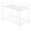 Lit superposé simple au-dessus d'un lit simple en métal blanc - système de support, s'adapte à plusieurs tailles de matelas, qualité de fabrication solide, agencement de chambre à coucher-274889168-274889172
