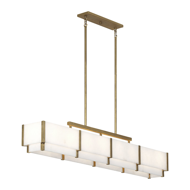 Orleans 8-Light Linear Chandelier, Distressed Gold