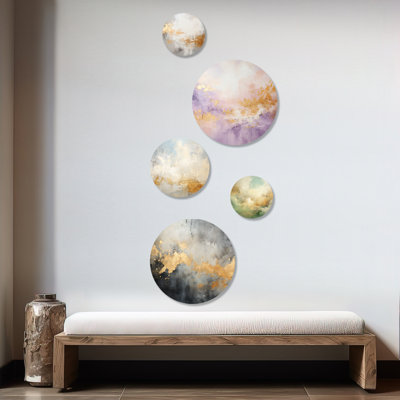 Elegant Sky Whispers Sky Sky Round Wall Art Set Of 5