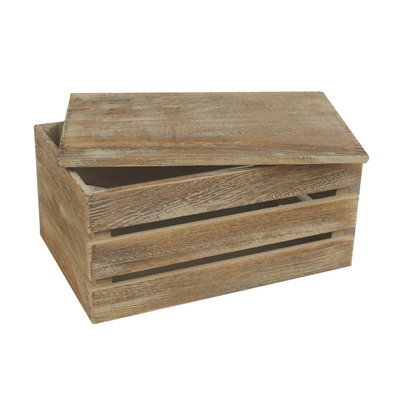 Brambly Cottage Secours Decorative Bin, Oak, 14.5cm H x 30cm W x 25cm D