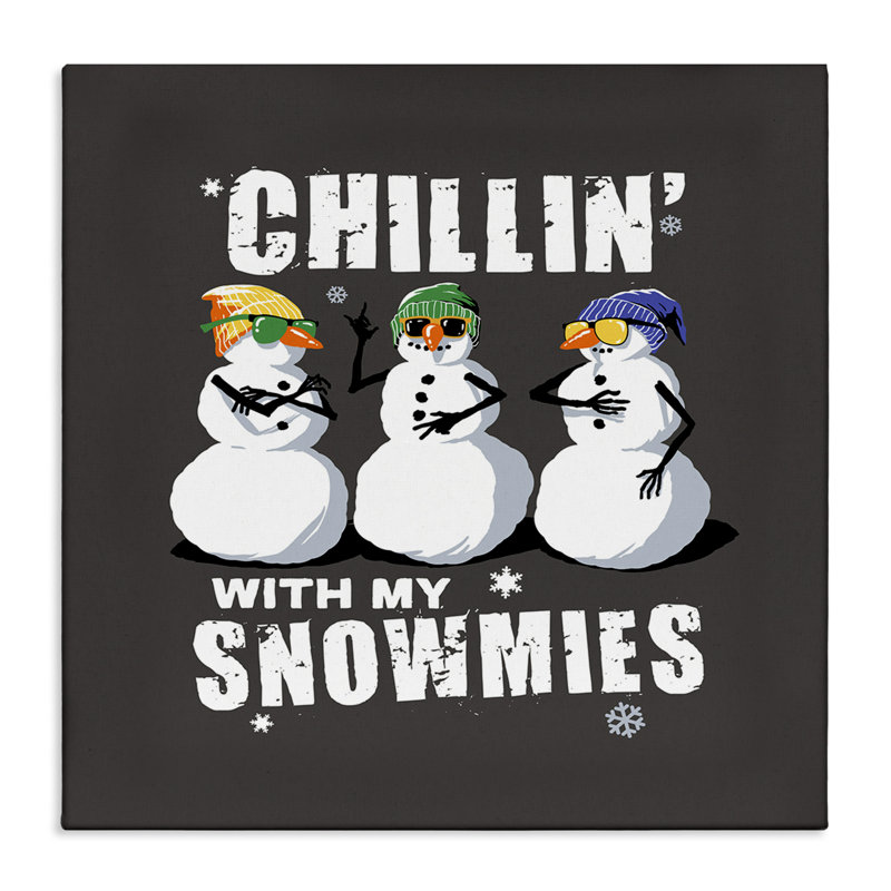 «Chillin 'With Snowmies Snowmen», art mural sur toile par Jedco Brands, Inc., H 36 po x l 36 po
