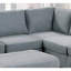 Canapé modulaire moderne en lin gris avec 6 sièges pour un style contemporain en forme de L en 6 pièces