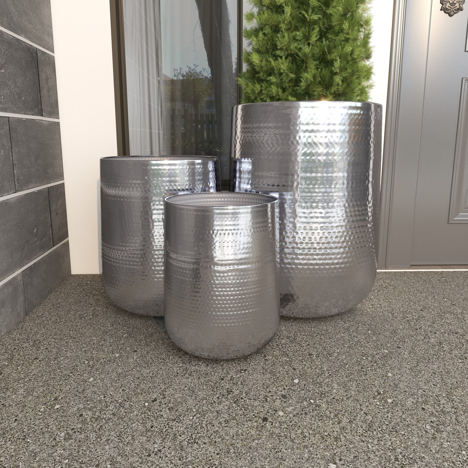 Timblin Pot Planter - Set of 3, Silver