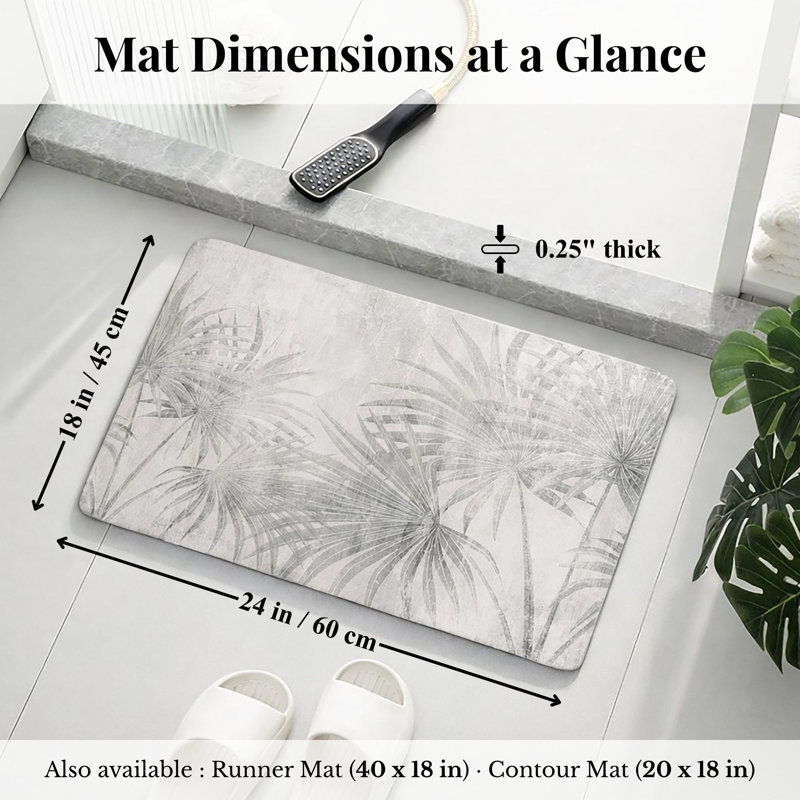 Tapis de bain décoratif 24 x 18 - Tapis ultra-absorbant à séchage rapide avec envers en caoutchouc antidérapant