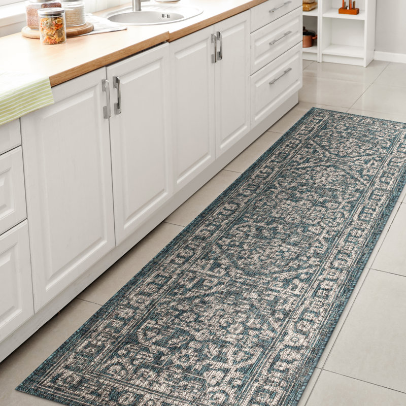 Tapis intérieur / extérieur Massimo Bohemian Medallion, Tapis de couloir 2 pi 2 po x 10 pi