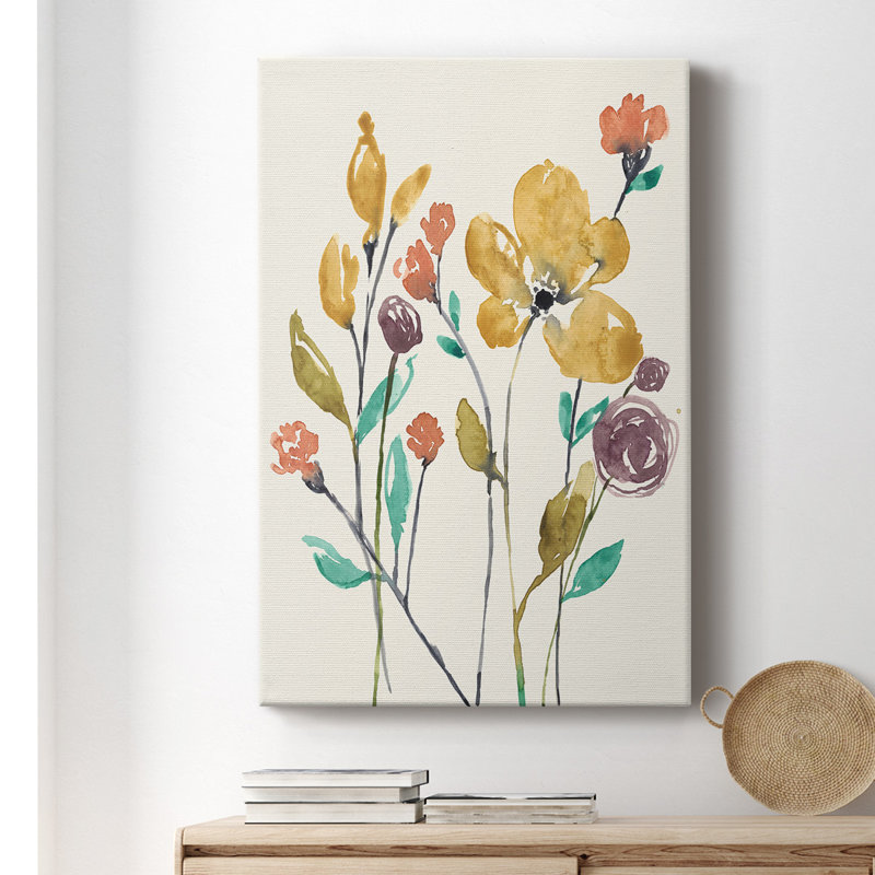 «Whimsy Flowers II», reproduction sur toile tendue, L 12 po x H 18 po