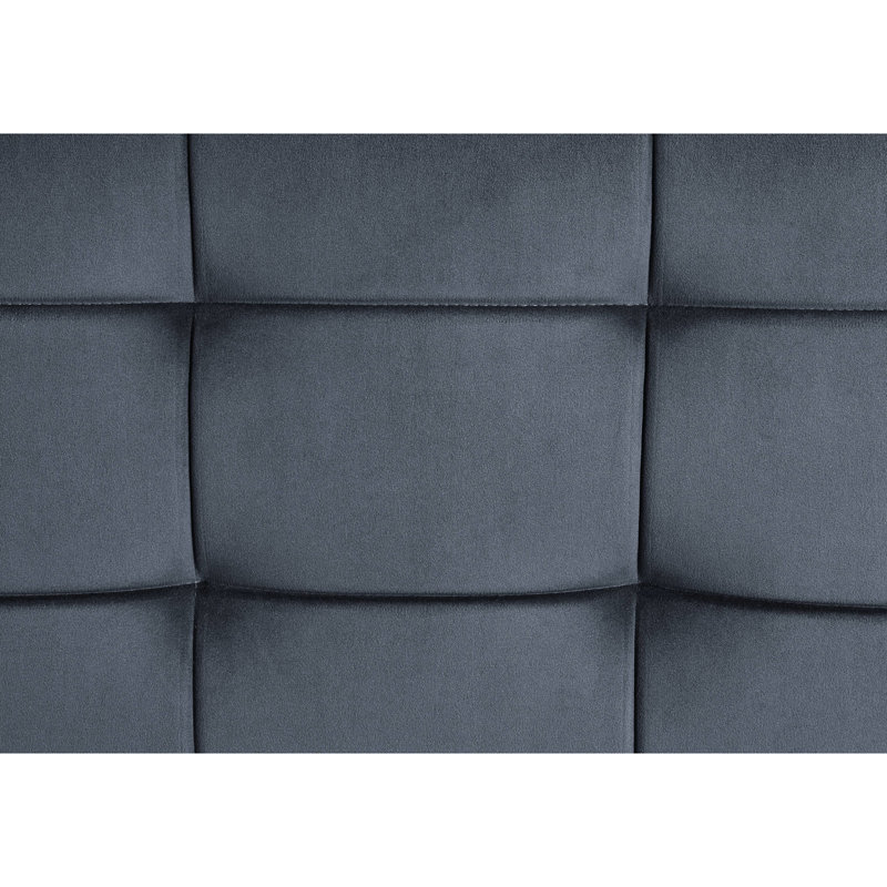 Hauteur du dossier : 16 pouces. Coussin d'assise amovible en velours gris avec structure métallique et structure métallique.