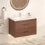 Ensemble de meuble-lavabo mural 30 po à 2 tiroirs, brun rougeâtre