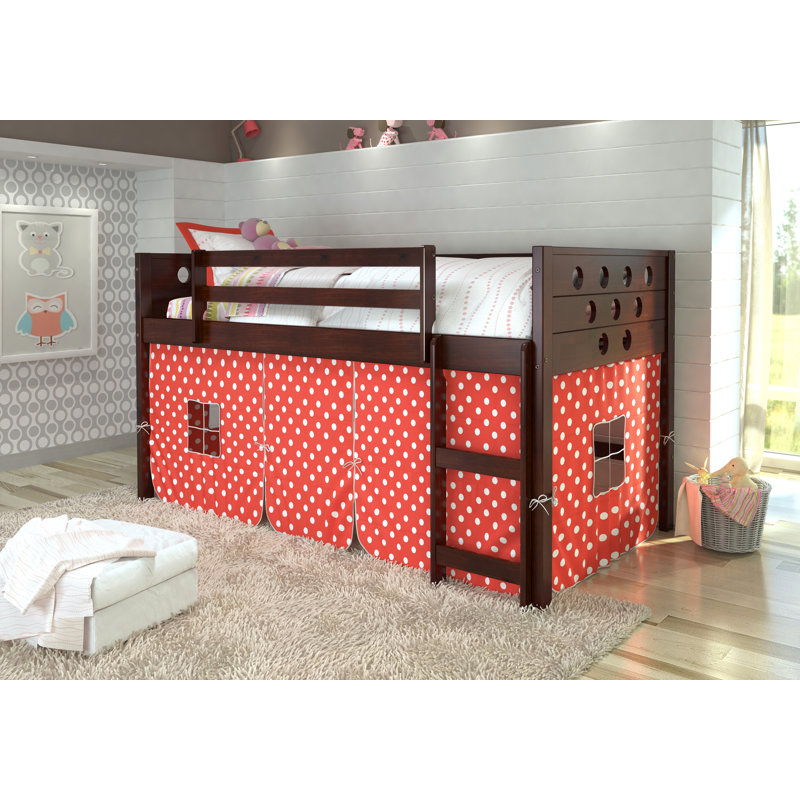 Lit mezzanine simple en bois massif Sote par Harriet Bee, Aucun, Cappuccino foncé