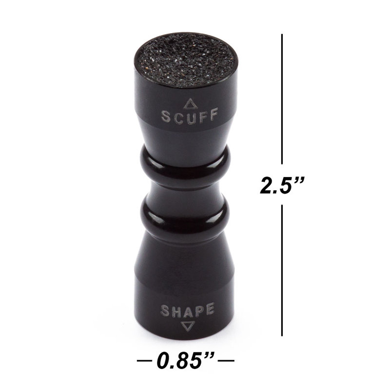 3-in-1 Pool Cue Tip Scuffer Shaper Aerator Tool, Black