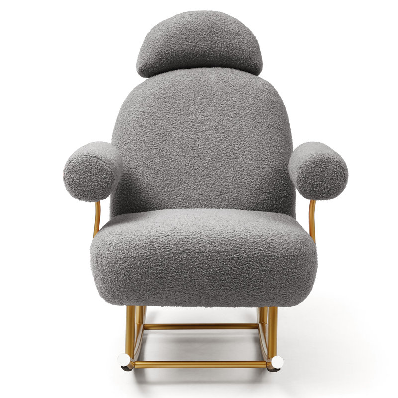 Chaise de chambre de bébé confortable - Chaise berçante stable en tissu gris