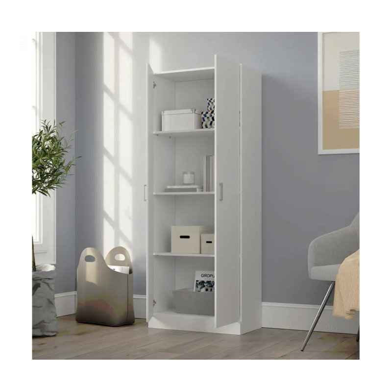 Armoire de rangement blanche moderne à double porte l 24 po