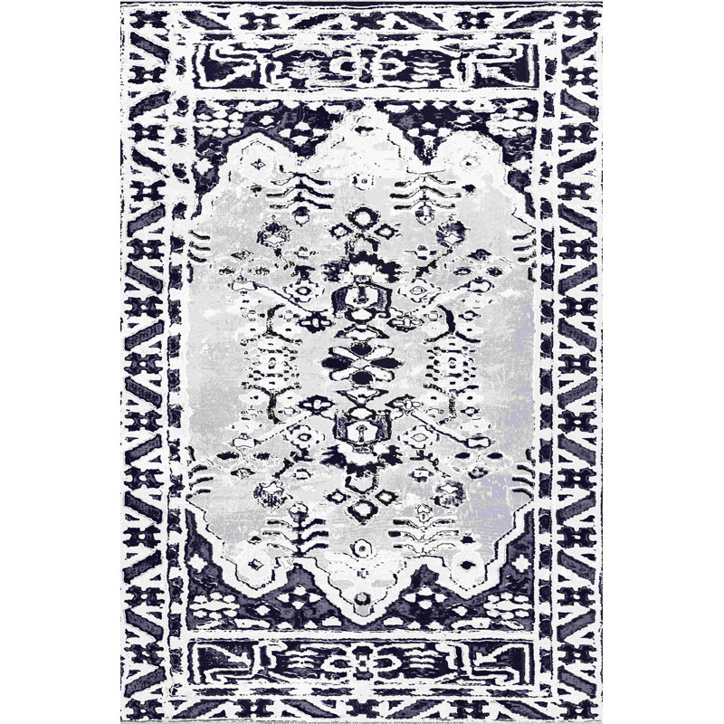 Motif de nuances bleu marine et blanc, H 18 po x l 12 po
