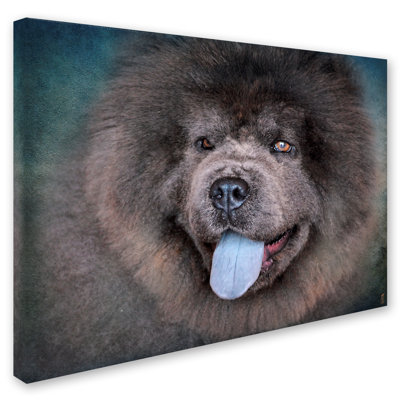 «Blue Chow Chow Portrait» de Vidur, impression sur toile tendue