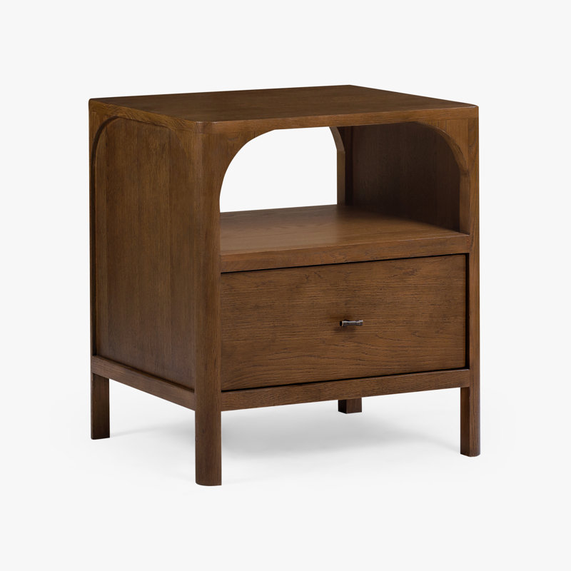 Table de chevet en bois massif Kaela, Noyer