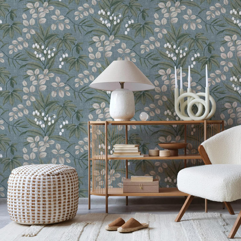 Superfresco Easy Persephone Floral Wallpaper, Blue