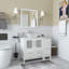  Ensemble de meuble-lavabo autoportant avec cadre en marbre et miroir assorti encadré de 42 po-27042773