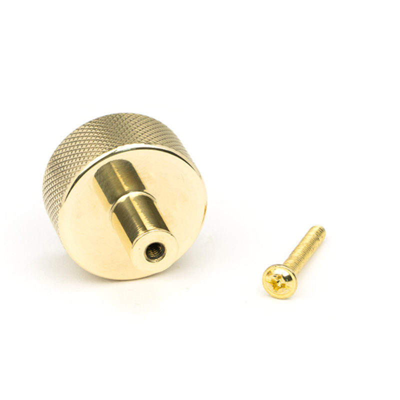 Round Knob, Polished Brass, 3 cm
