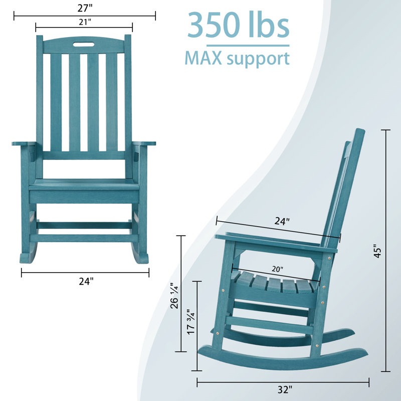 Chaise berçante d'extérieur Kiomara, Bleu, Individuel