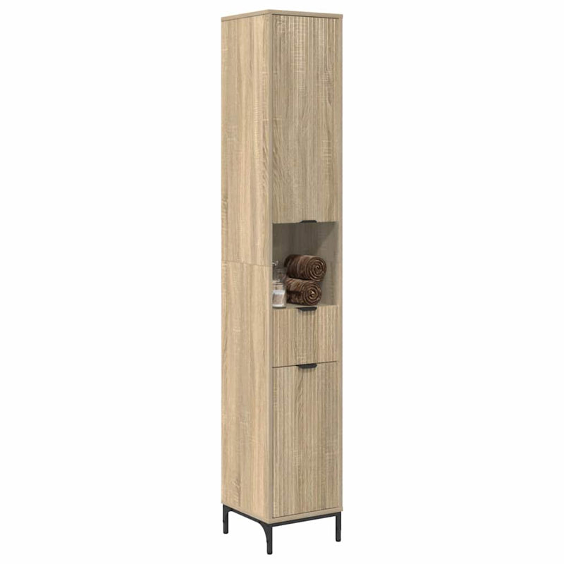 Engineered Wood Freestanding Linen Cabinet