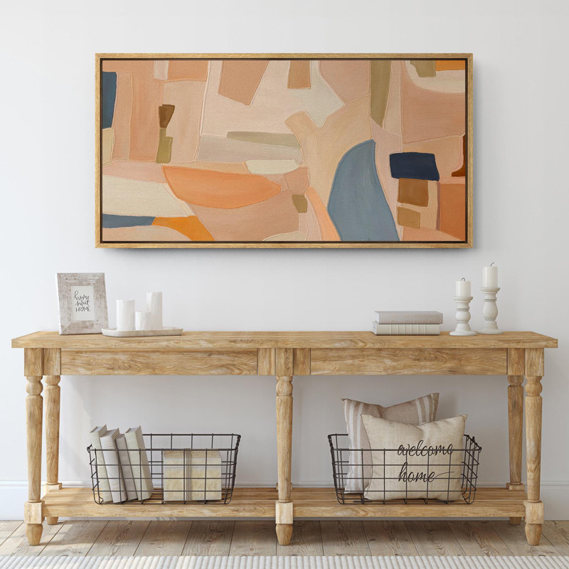 Abstrait abstrait, minimaliste, moderne, minimaliste, boho, H 30 po x l 60 po, Naturel