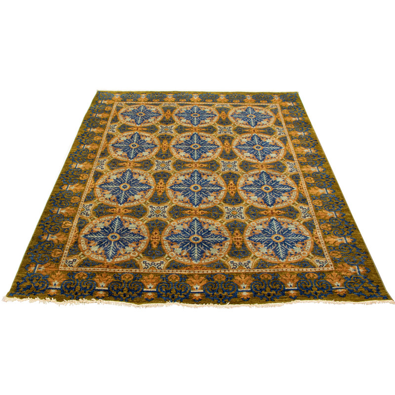 Tapis unique en laine noué à la main 8 pi 2 po x 10 pi New Age Lahore Fin Azemina Azemina