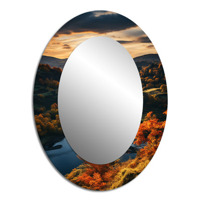 Forest Autumn In The Usa II - Yellow Oval Wall Mirror Decor