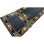 1920s Navy Blue Solid Minimalist Deco Antique Chinese Peking Runner Rug 3'3" x 18'1" Runner