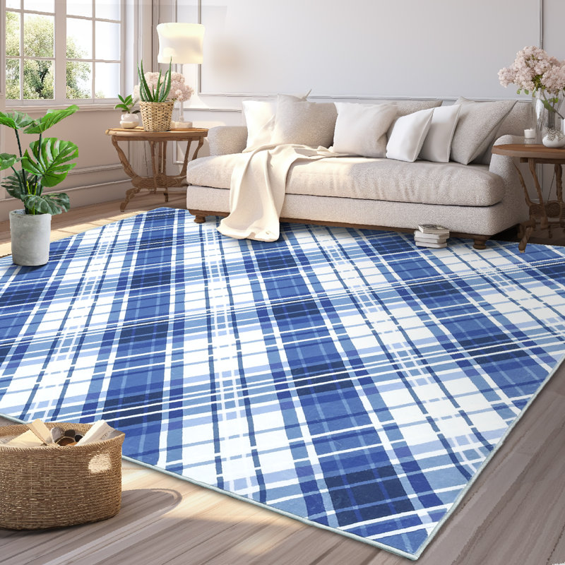 Striped Machine Washable Rugs Geometric Modern Non-Slip Rug for Living Room Bedroom Nursery Dining Table Bedside Decor