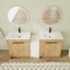 Meuble-lavabo double autoportant 72 po avec 5 portes, comptoir en céramique et armoire de rangement 72 po