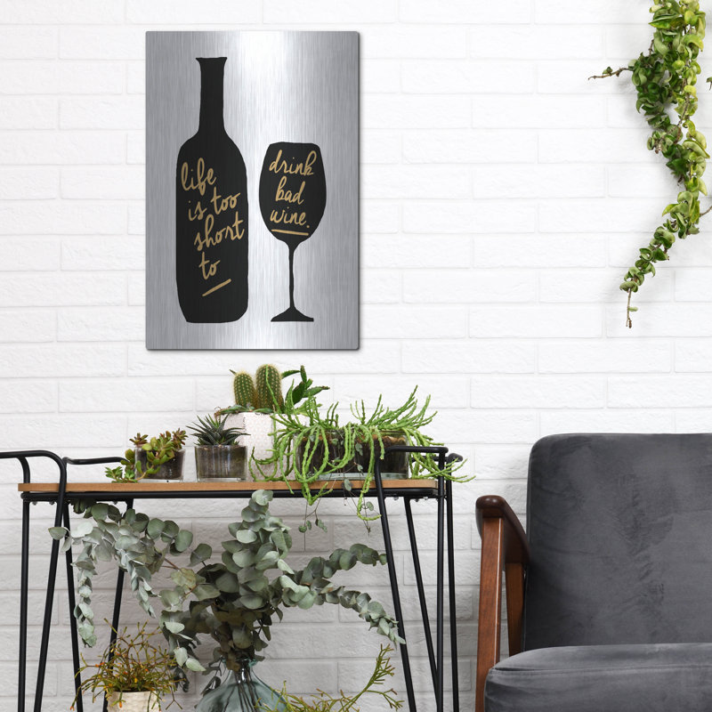  'Bad Wine' by Erin Clark Metal Wall Art, 16" x 24", H 16 po x l 12 po