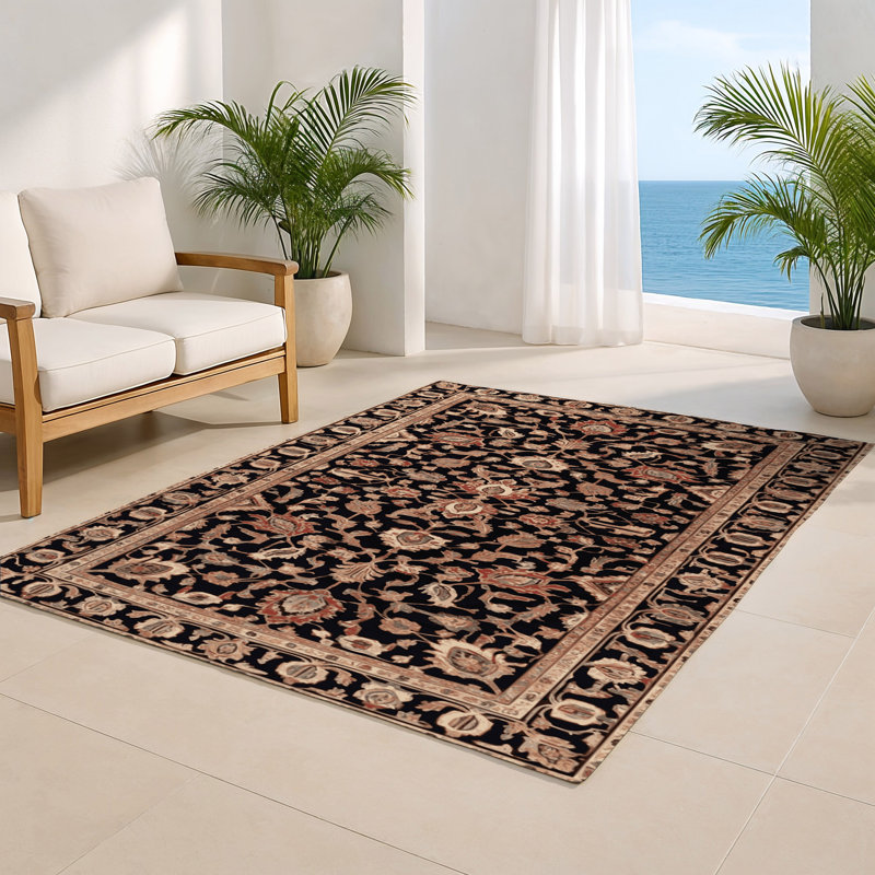 Persian Brown Indoor and Outdoor Area Rug, Rectangle 3' x 5'