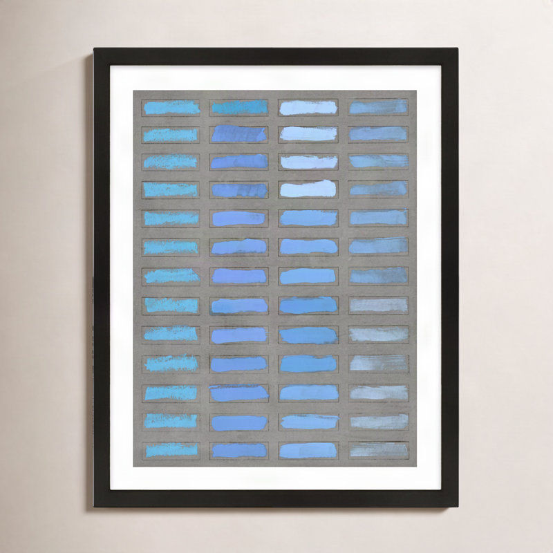 The Blues 1 par Jacques Pilon - Art mural encadré, Cadre noir, H 30 po x l 24 po x P 1,25 po