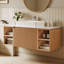 48" Brown Modern Single Bathroom Vanity With Ceramic Basin