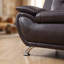Ensemble de canapé moderne en similicuir brun foncé 3 pièces, mousse à mémoire de forme haute densité à structure en bois massif, ensemble de canapé contemporain avec causeuse et fauteuil pour la réception de salon